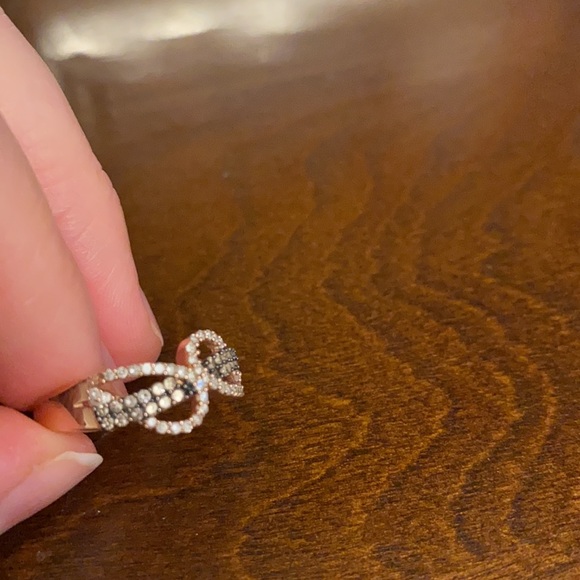 10k Rose Gold 1/3 Carat White&Brown Diamond Ring - Picture 5 of 7